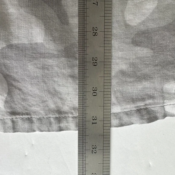 C&C California Beachy Grey Camo 100% Linen Hooded Tunic Plus Sz. 1X Button Back - Picture 7 of 10